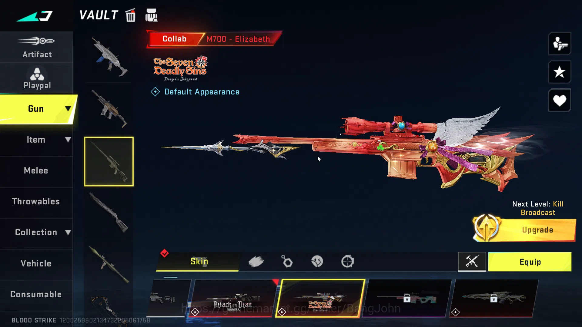 Blood Strike Accounts ASIA |ETHERNAL=SPEAR(LVL1),UZI(LVL3)|COLLAB=M700,K image 11