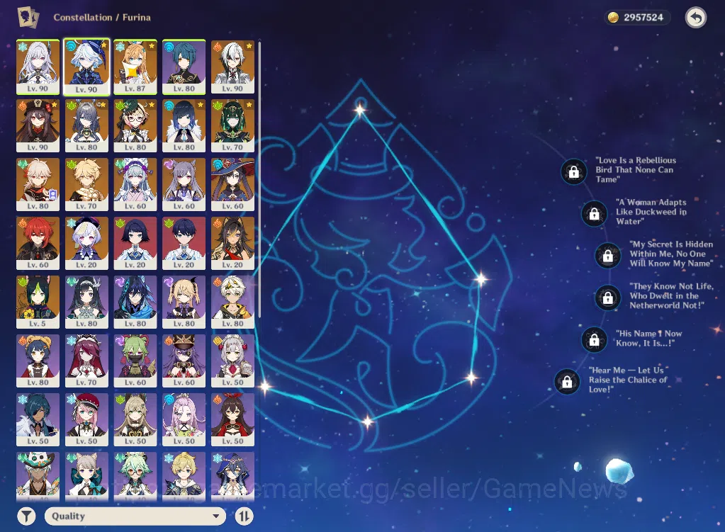 Genshin Impact Accounts ASIA|AR58|PremTeam Skrik|10Limited+6(*5WP)|Furina, image 4
