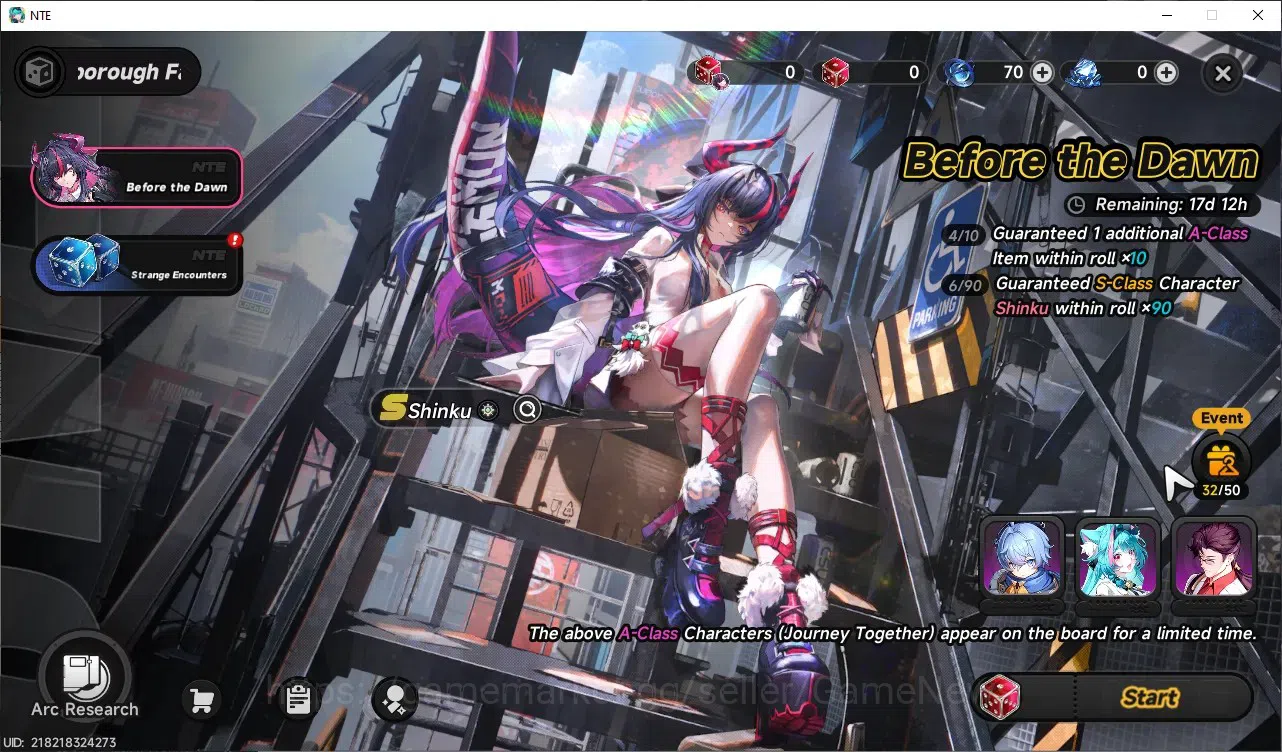 Neverness to Everness Accounts GLOBAL NA|HL8|TL1|4 S-Class (Shinku,Nanally),Hathor,Sakiri|1 S-ClassSelector|2 Limit 10