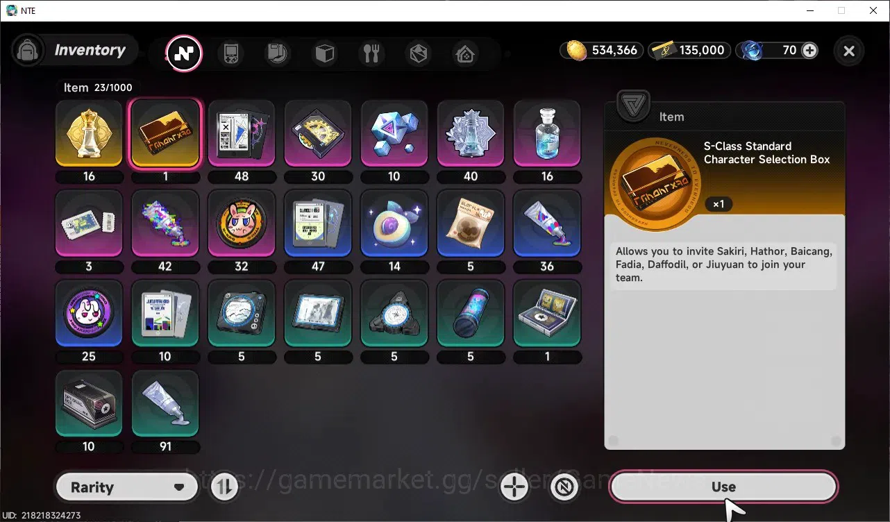 Neverness to Everness Accounts GLOBAL NA|HL8|TL1|4 S-Class (Shinku,Nanally),Hathor,Sakiri|1 S-ClassSelector|2 Limit 14