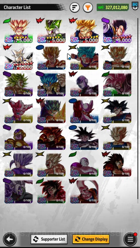 Dragon Ball Legends Accounts 327M Total Power|LV 153|5 UL+ 19LL | SS 2 Gohan (Y image 3