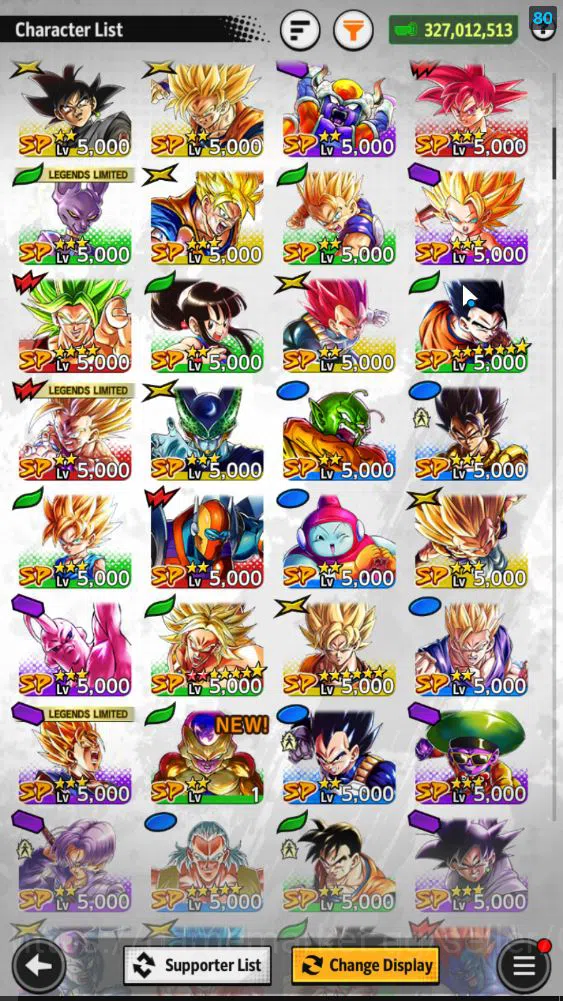 Dragon Ball Legends Accounts 327M Total Power|LV 153|5 UL+ 19LL | SS 2 Gohan (Y image 7