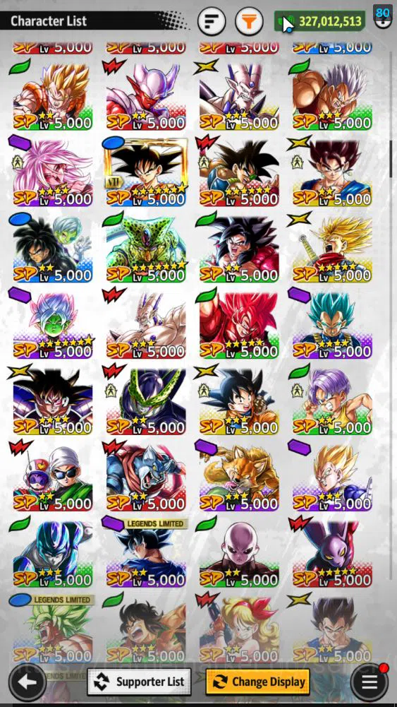 Dragon Ball Legends Accounts 327M Total Power|LV 153|5 UL+ 19LL | SS 2 Gohan (Y image 8