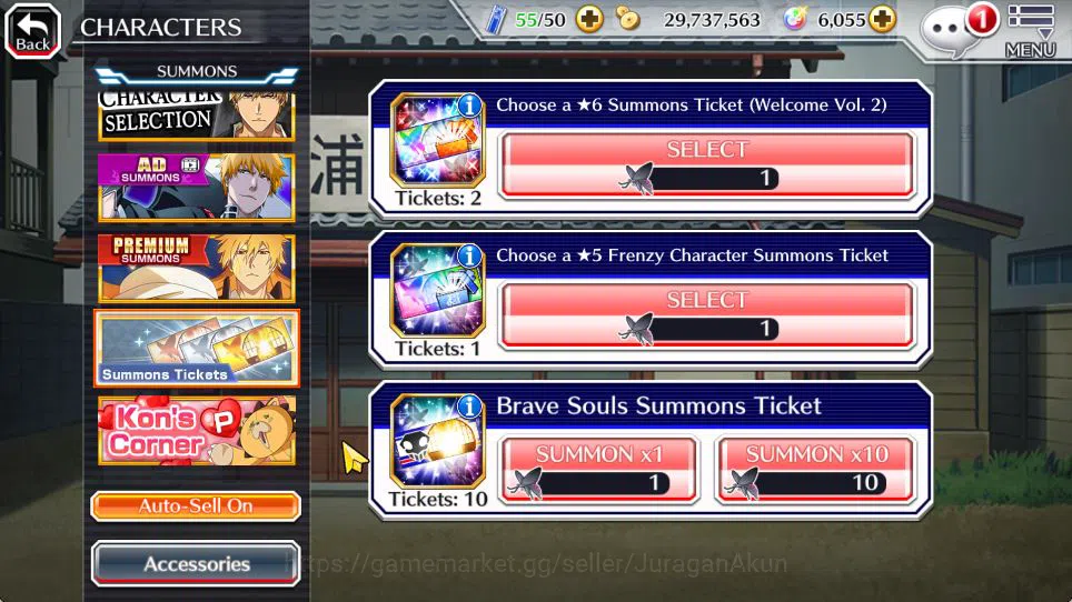 Bleach: Brave Souls Accounts Starter [GLOBAL]6k Orbs+Fresh All Story|Fierce Aaroniero,Soul Reaper Shuhei,Etc|Klab ID|Check 17