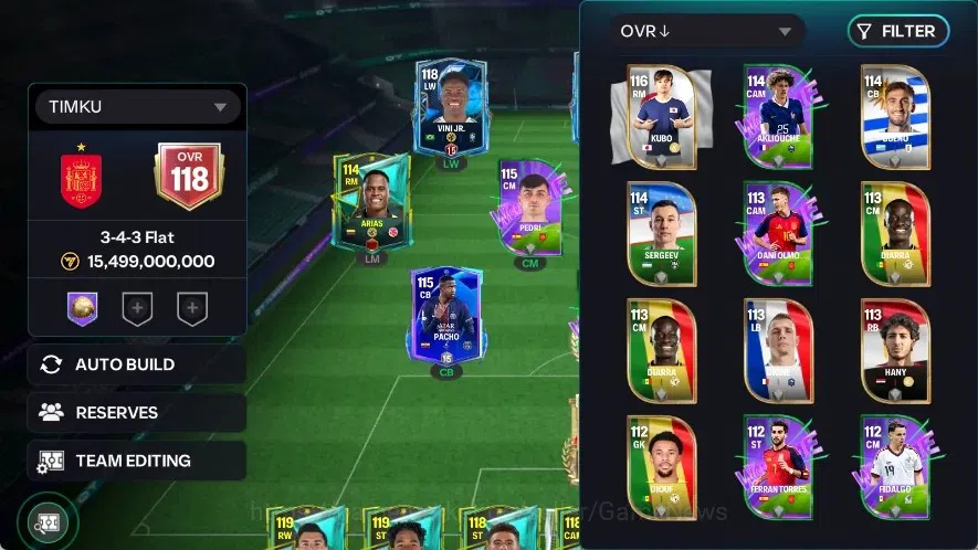 EA SPORTS FC Mobile Accounts OVR 118/15B Value|Best Starter 183k Gems + 11,9k R image 6