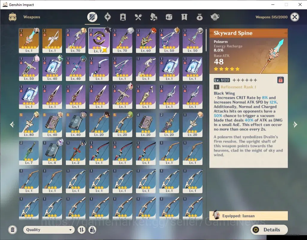 Genshin Impact Accounts ASIA|AR 49|3 Limited + 2(*5 Weapon)|Mavuika C1,Col image 4