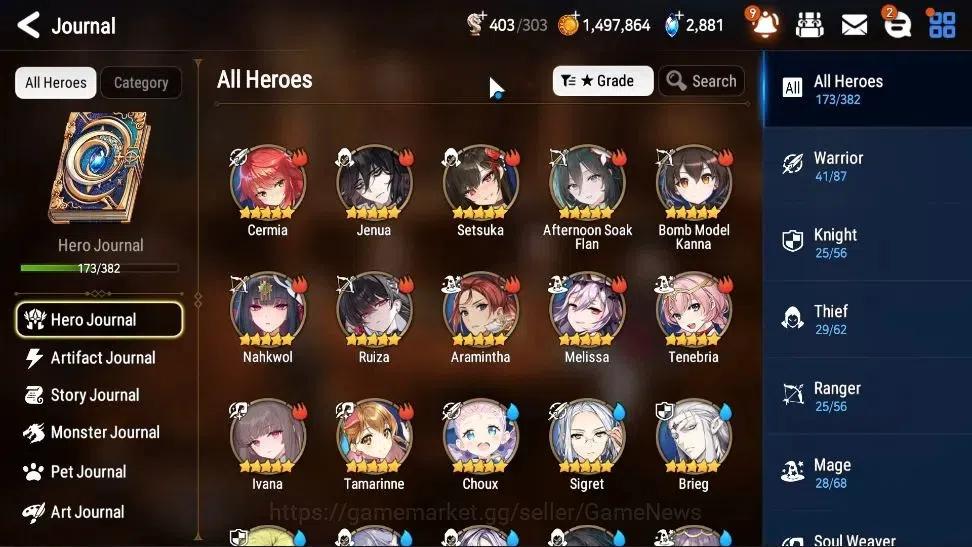 Epic Seven Accounts High-End GLOBAL UnVerif|New Era|8 ML(BoRunka,LC Bellona,SE Celine,etc)+Estelle,Setsuka,Etc|AUTO WBC 7