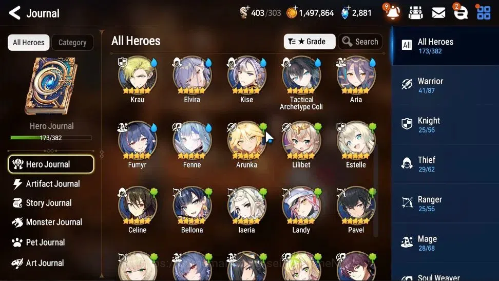Epic Seven Accounts High-End GLOBAL UnVerif|New Era|8 ML(BoRunka,LC Bellona,SE Celine,etc)+Estelle,Setsuka,Etc|AUTO WBC 8