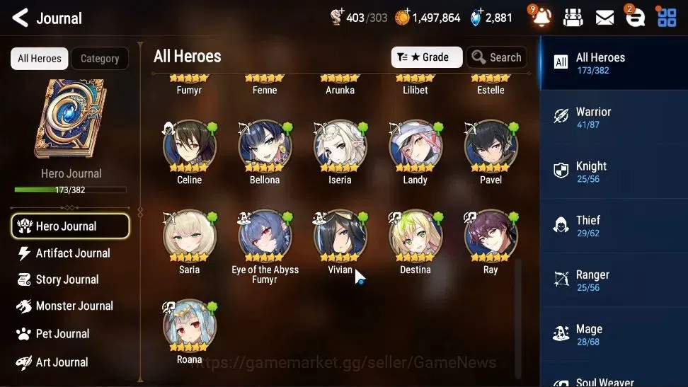 Epic Seven Accounts High-End GLOBAL UnVerif|New Era|8 ML(BoRunka,LC Bellona,SE Celine,etc)+Estelle,Setsuka,Etc|AUTO WBC 9