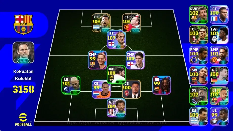 eFootball Accounts Legends & Iconic Players Android|PW3158|HarryKaneShowT,VozinhaShow T,Lionel Messi Show T,Marco van Basten 1