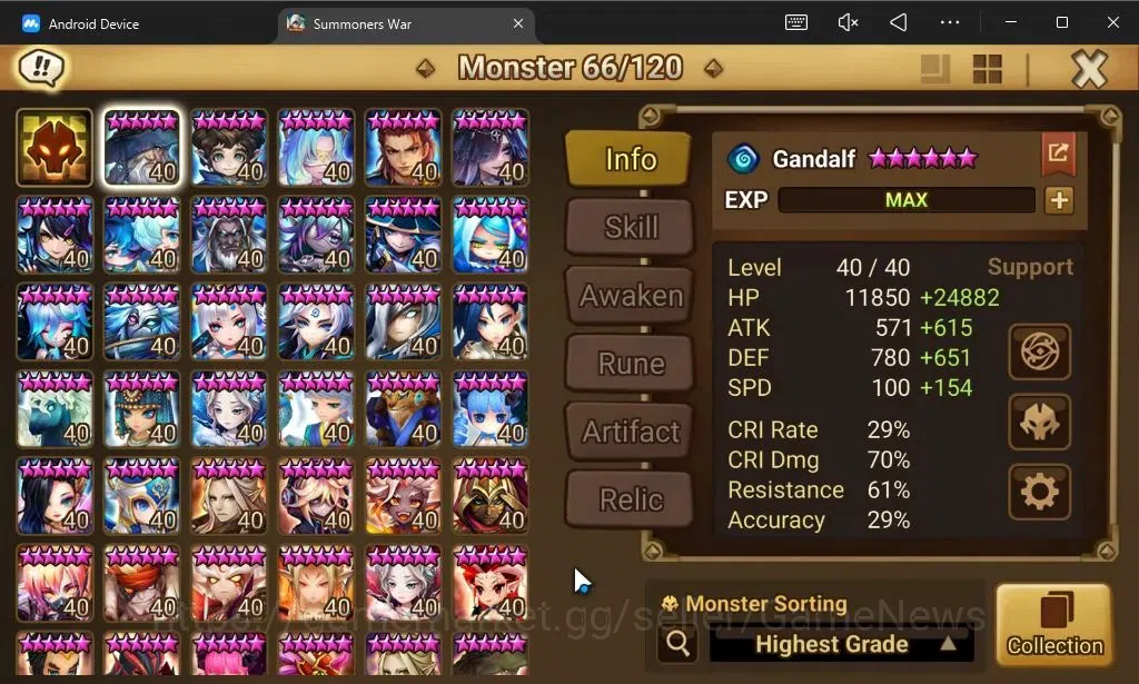Summoners War: Sky Arena Accounts ASIA Lv100|3 LD[Fermion,Nigong,Dorothy]|60 Total N image 11