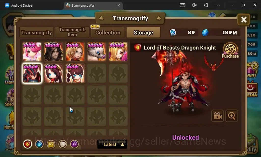 Summoners War: Sky Arena Accounts ASIA Lv100|3 LD[Fermion,Nigong,Dorothy]|60 Total N image 16