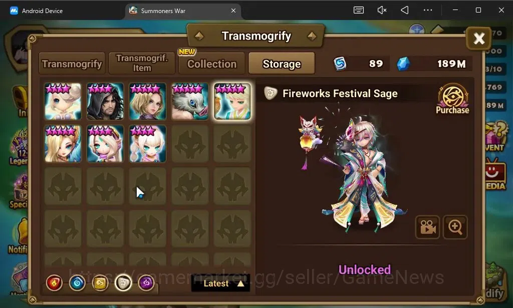 Summoners War: Sky Arena Accounts ASIA Lv100|3 LD[Fermion,Nigong,Dorothy]|60 Total N image 17