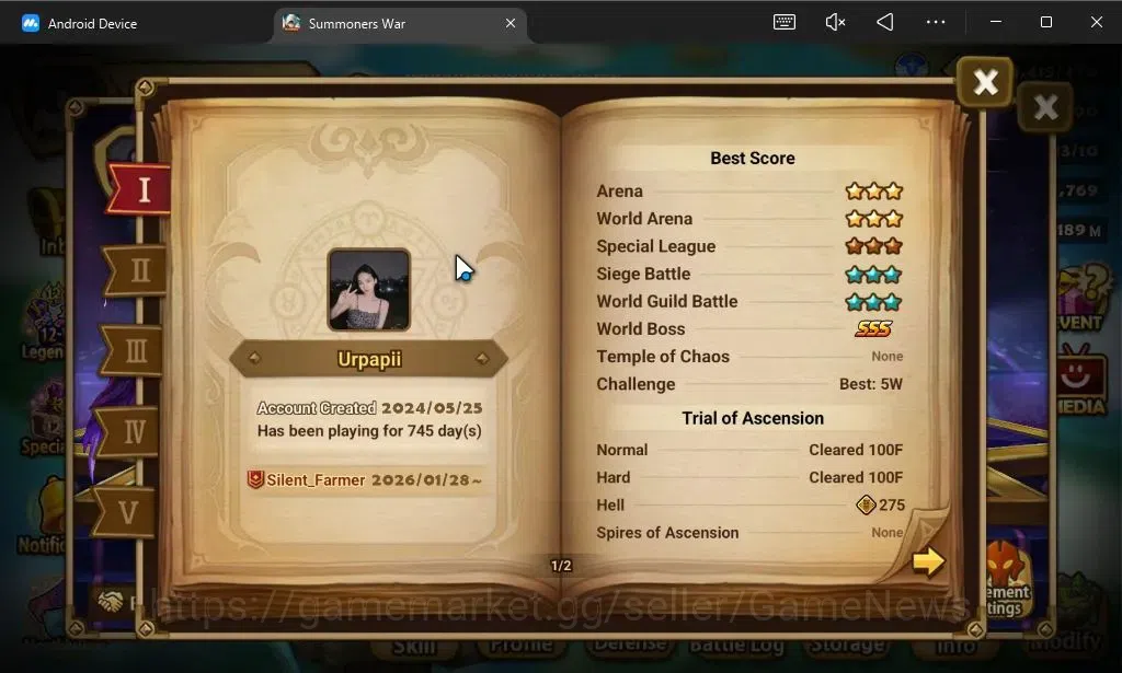 Summoners War: Sky Arena Accounts ASIA Lv100|3 LD[Fermion,Nigong,Dorothy]|60 Total N image 4