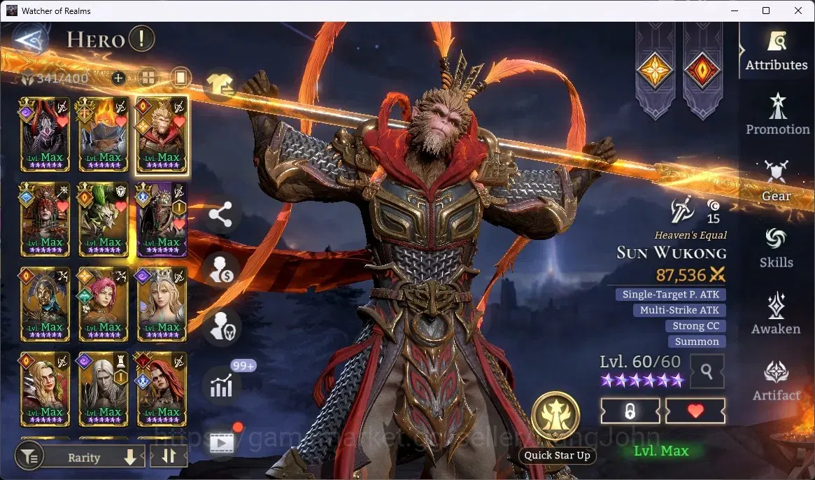 Watcher of Realms Accounts Global 60xx|Power 3,7M|5 Lord : Ezareth,Oren,Torod image 19