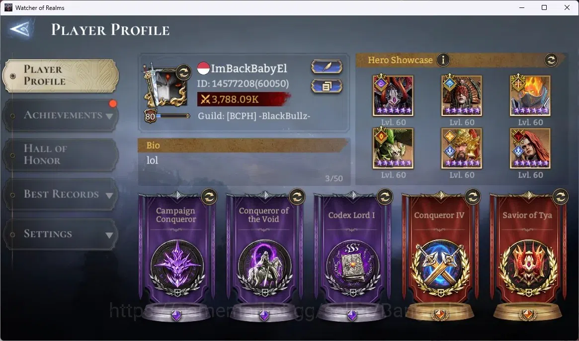 Watcher of Realms Accounts Global 60xx|Power 3,7M|5 Lord : Ezareth,Oren,Torod image 2