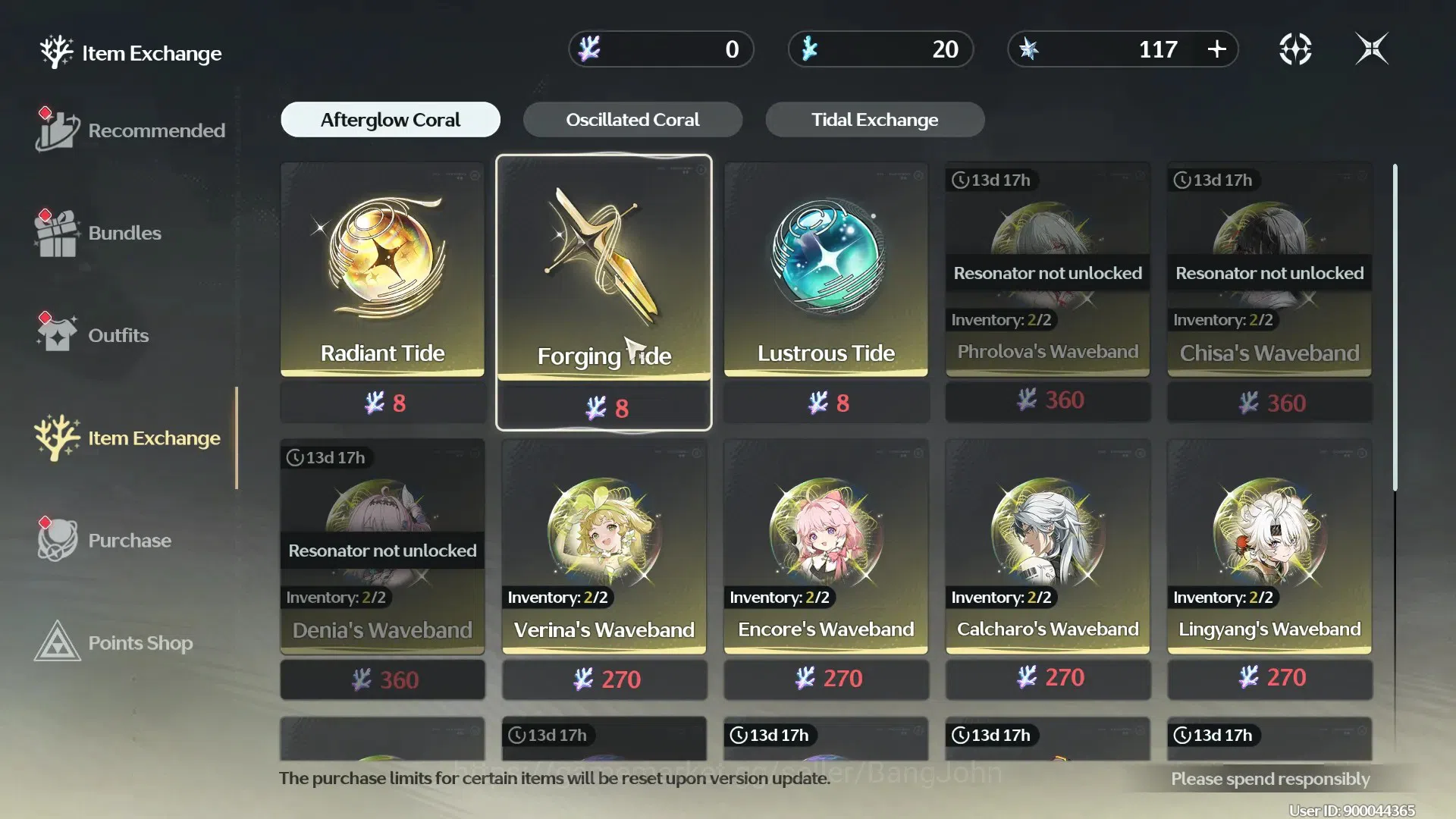 Wuthering Waves Accounts Others SEA|UL 56 | SOL3 R6 | 9(*5Char) Jinshi L80, Verina L80, Calcharo L80, Encore L70 | 1(*5Wep 13
