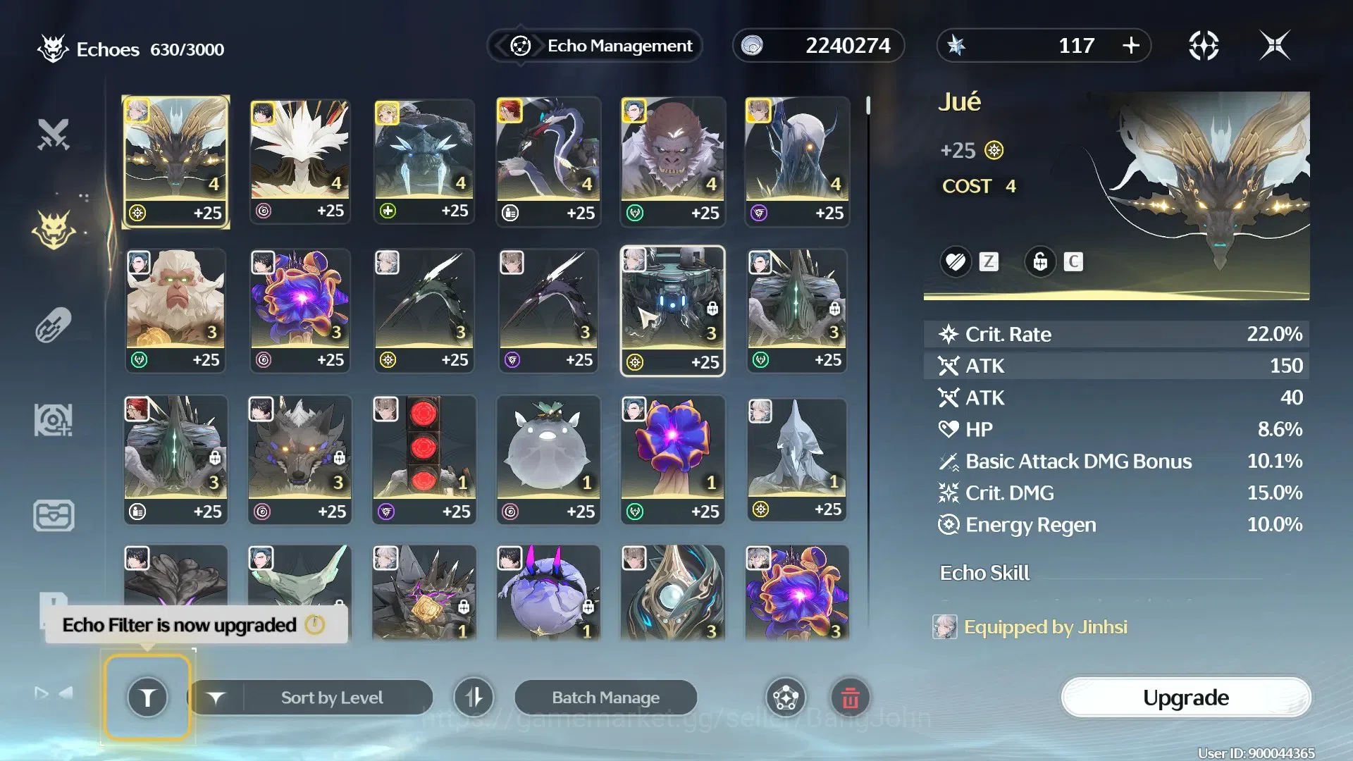 Wuthering Waves Accounts Others SEA|UL 56 | SOL3 R6 | 9(*5Char) Jinshi L80, Verina L80, Calcharo L80, Encore L70 | 1(*5Wep 5