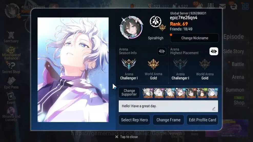 Epic Seven Accounts GLOBAL Unverif|New Era|16 ML(Salome,Har setti,Etc) image 2