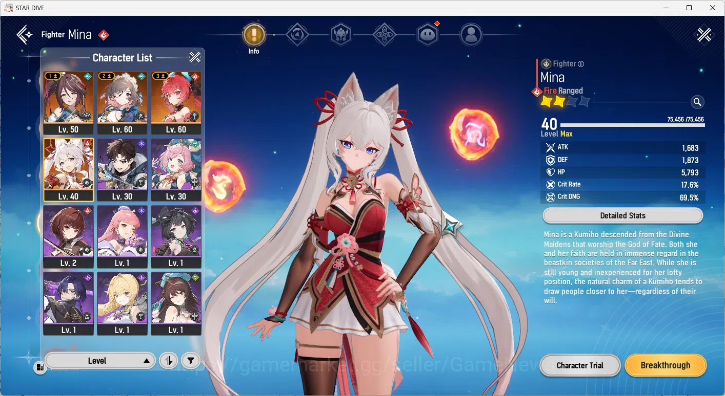 Mongil:Star Dive Accounts Global|AL50|4 SSR Meta 2 Limited[(Mina,Esther,Flar image 8