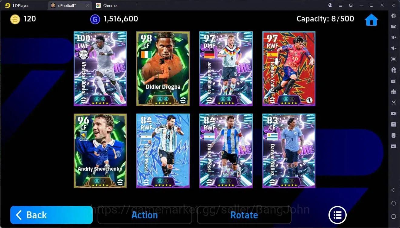 eFootball Accounts Legends & Iconic Players Mobile |PW 3100|Epic Drogba,Shevchenko|Showtime Vinicius,Kimmich,Yamal,Messi(RWF 4