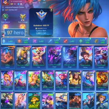 Mobile Legends: Bang Bang Accounts Others HERO 97 SKIN 135 | EMBLEM GOOD | COLECTOR NATALIA| EPIC ROGER | EPIC HERLEY | HERO