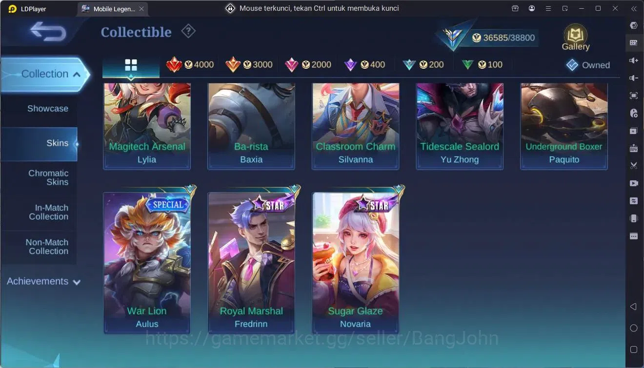 Mobile Legends: Bang Bang Accounts Global|Hero 96|Skin 174|Expert|KOF Karina|CC Natal image 19