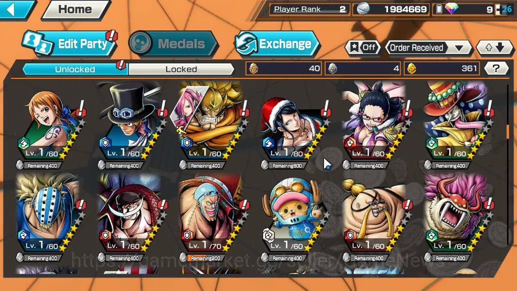 One Piece Bounty Rush Accounts Starter Global|5 EX | T5E St.Jaygarcia,TFE Marshall D.Teach,KING Gol D.Roger,RO Roronoa 7