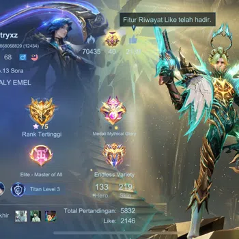 Mobile Legends: Bang Bang Accounts Rare Skin MLBB RENOWNED 4 | MAX HERO | MAX EMBLEM | SKIN 219, GRANGER PRIME, M6 CLAUDE