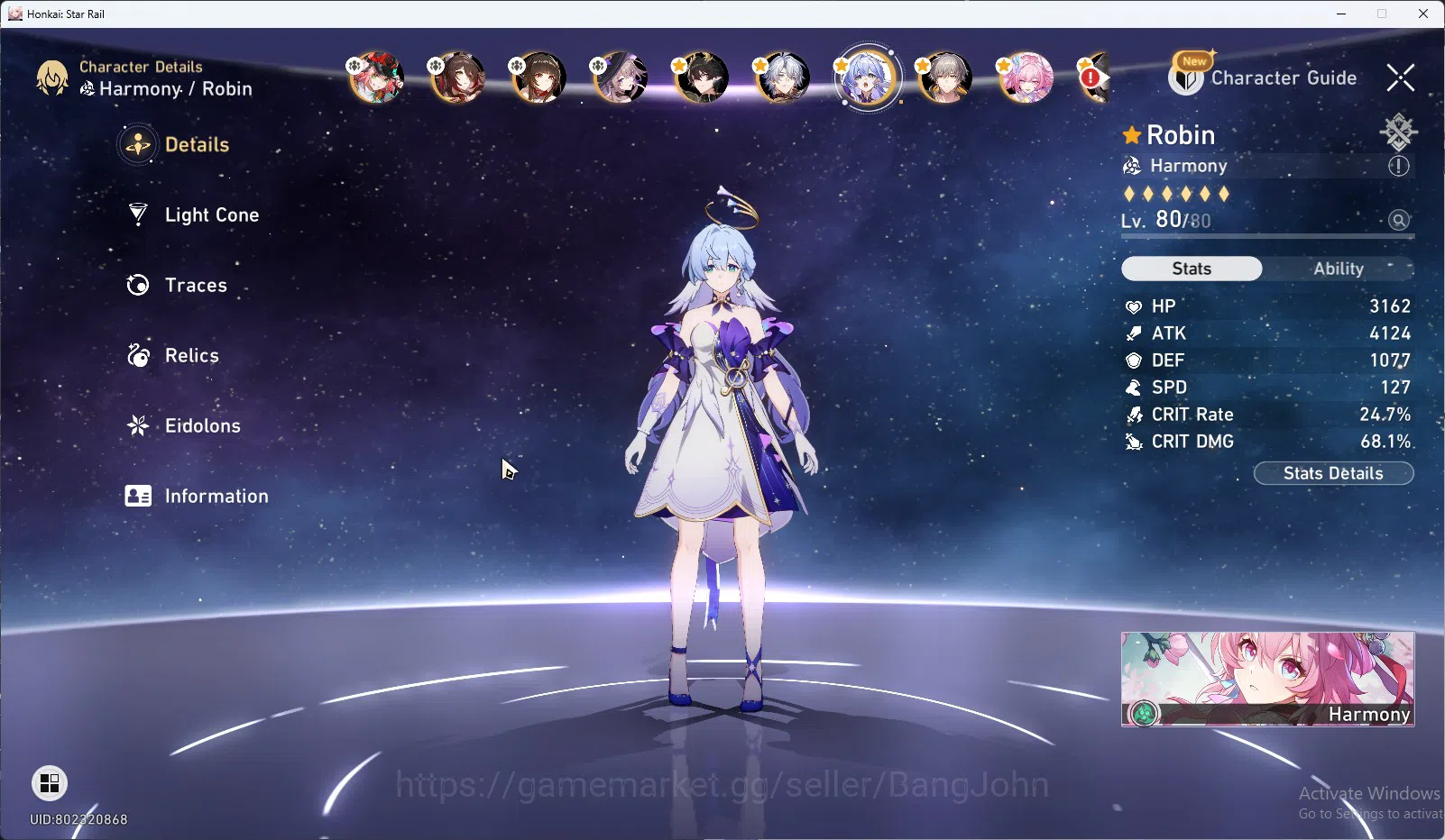 Honkai Star Rail Accounts ASIA TL70|6 Sig LC:Feixiao/Rappa/Lingsha/dll|Robin image 5