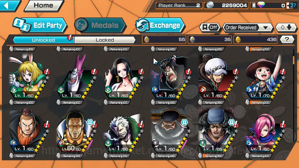 One Piece Bounty Rush Accounts Starter Global|6 EX|T5E ST.Jaygarcia,Gear5 Luffy,RO Roronoa Zoro,KING GOL D.Roger,AMS 5