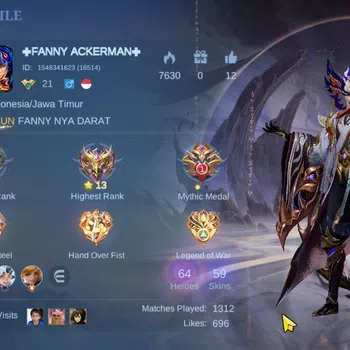 Mobile Legends: Bang Bang Accounts Others Hero 64|Skin 59| Soul Vessels Cecilion |Collab KoF Karina,Gaara Vale|DragonTamer