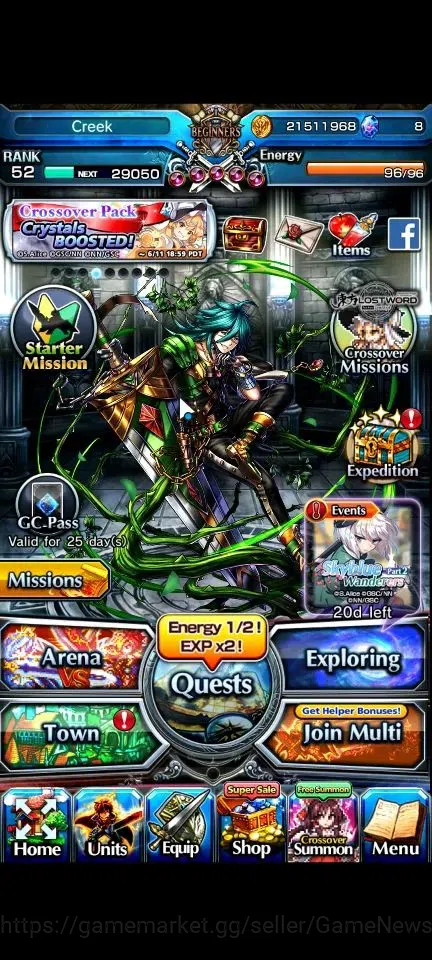 Grand Summoners Accounts End-Game Global|Rank 52|3 Ascend (Sella Source Witch,Misette,Yuyuka,Salgyouji)|Lpot 33|Check 1