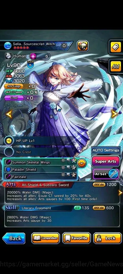 Grand Summoners Accounts End-Game Global|Rank 52|3 Ascend (Sella Source Witch,Misette,Yuyuka,Salgyouji)|Lpot 33|Check 6