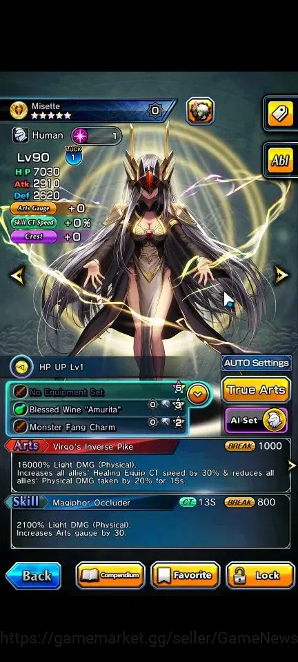 Grand Summoners Accounts End-Game Global|Rank 52|3 Ascend (Sella Source Witch,Misette,Yuyuka,Salgyouji)|Lpot 33|Check 7
