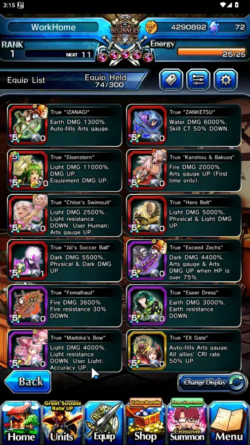 Grand Summoners Accounts Global|Rank 1|19 Ascend 3 TW|(Chloe,Summer Chloe,M image 5