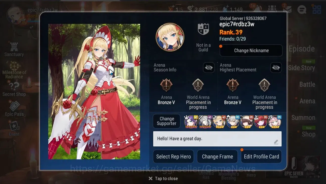 Epic Seven Accounts GLOBAL Unverif|New Era|7 ML(Salome,NM Luna,LW Peir image 2