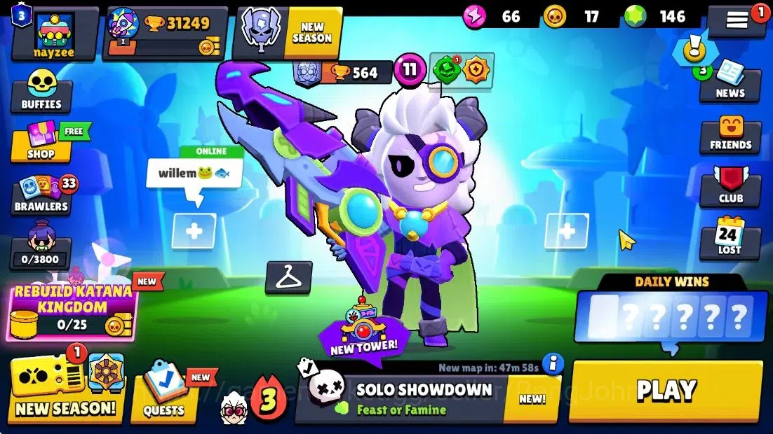 Brawl Stars Accounts Trophy 31249|50Max (32HC) Brawler|6HC,12LG,17Mythic,105Epic Skin|18559Bling|+COC TH15|Cyber 1