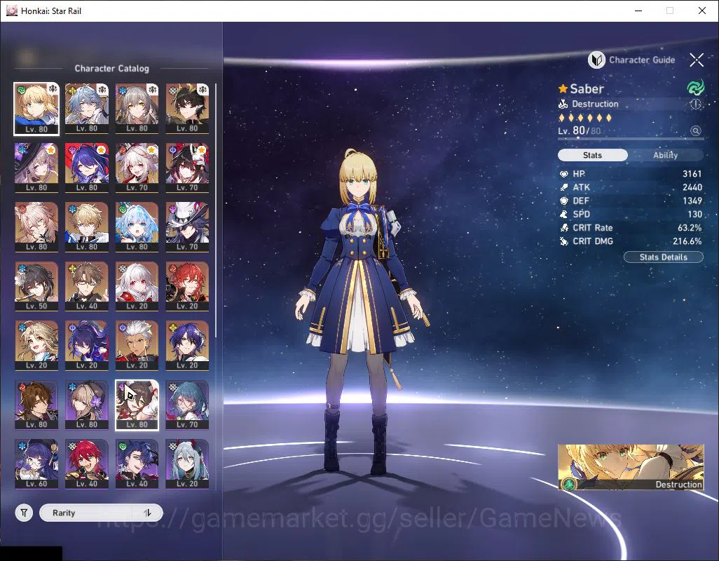 Honkai Star Rail Mid Game Asia|TL 67|12 Limited|[Saber E2,The Herta,Acheron, image 1