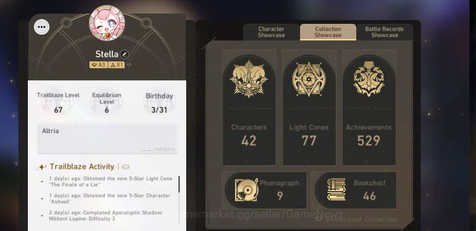 Honkai Star Rail Accounts Mid Game Asia|TL 67|12 Limited|[Saber E2,The 4