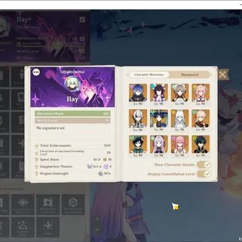 Genshin Impact Accounts Others Asia|AR 60|Free HSR|5 PremTeam|15