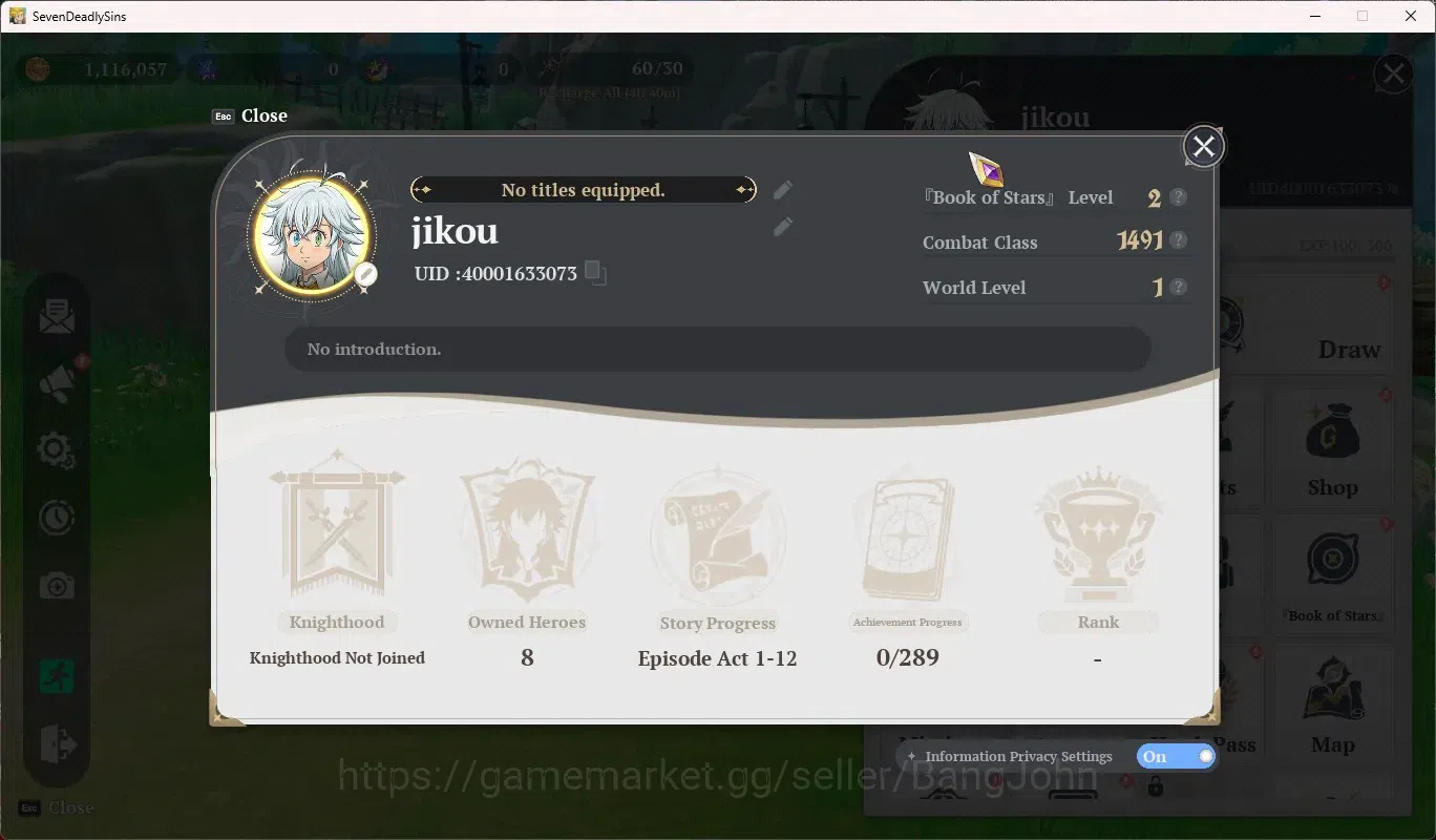 The Seven Deadly Sins: Origin Accounts EUROPE|Fresh Starter Lvl 2|3 SSR|Clotho,Jericho,Gu image 6