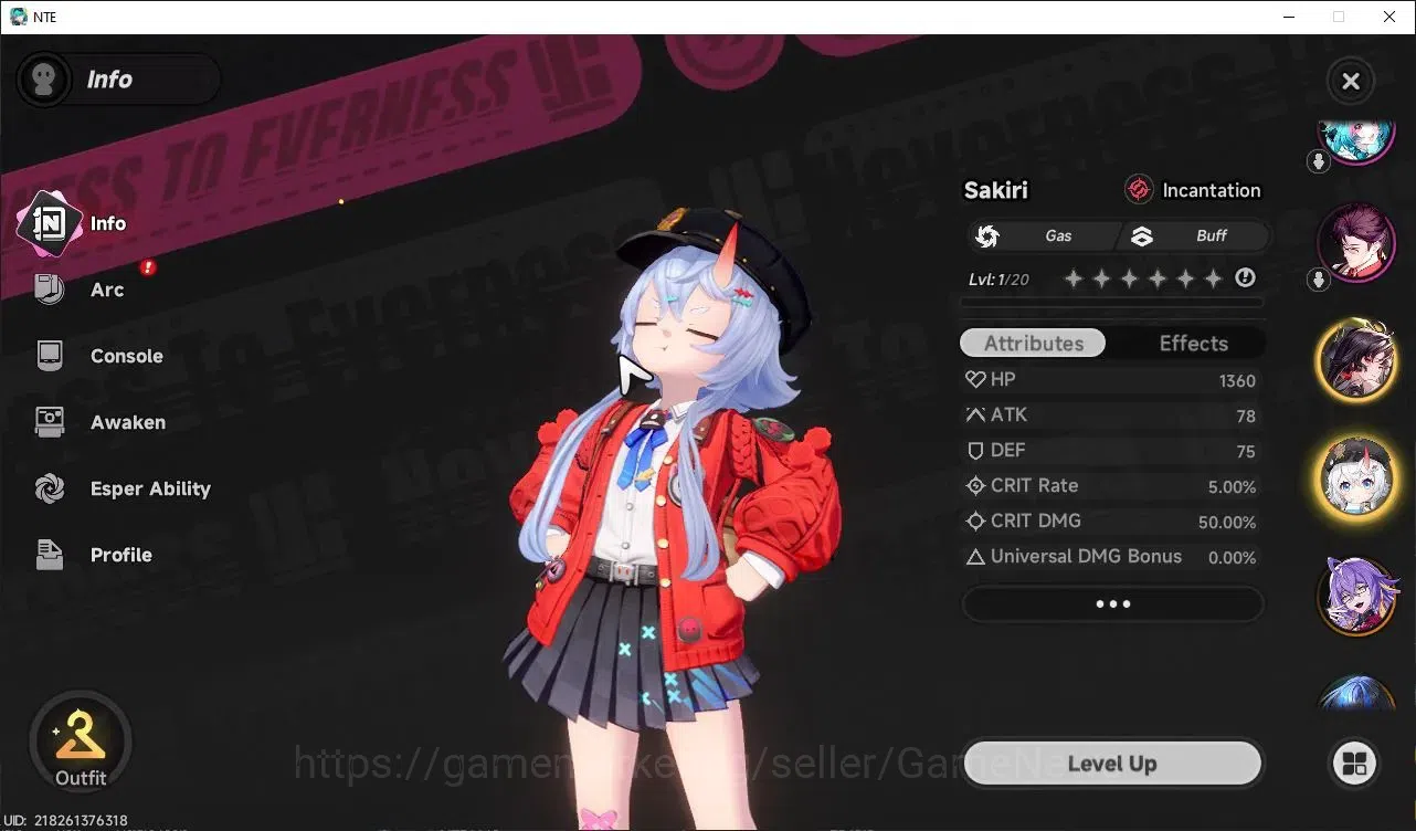 Neverness to Everness Accounts Global EU |HL 3| 5 SSR Hotori, Sakiri, Hathor, Daf image 2