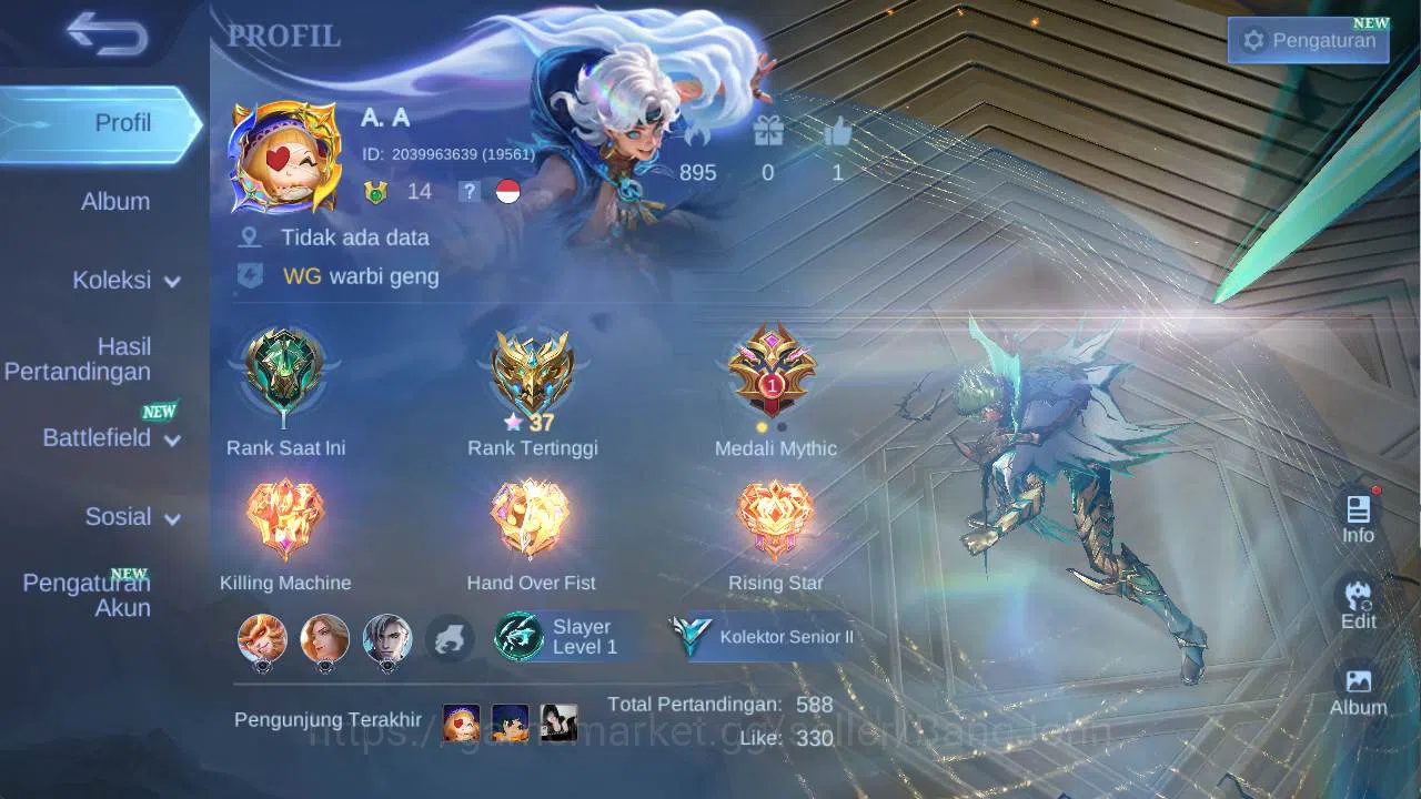 hero 63 skin 62 prime GR, LB lance, m7 granger, venom Harley, blazing esme, summer kagura, starlight freya ML1266B Mobile Legends: Bang Bang Others hero 63 skin 62 prime GR, LB lance, m7 granger, ve image 1