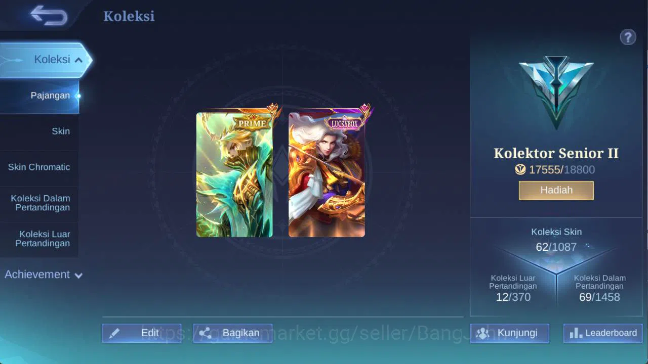 Mobile Legends: Bang Bang Accounts hero 63 skin 62 prime GR, LB lance, m7 granger, ve image 2