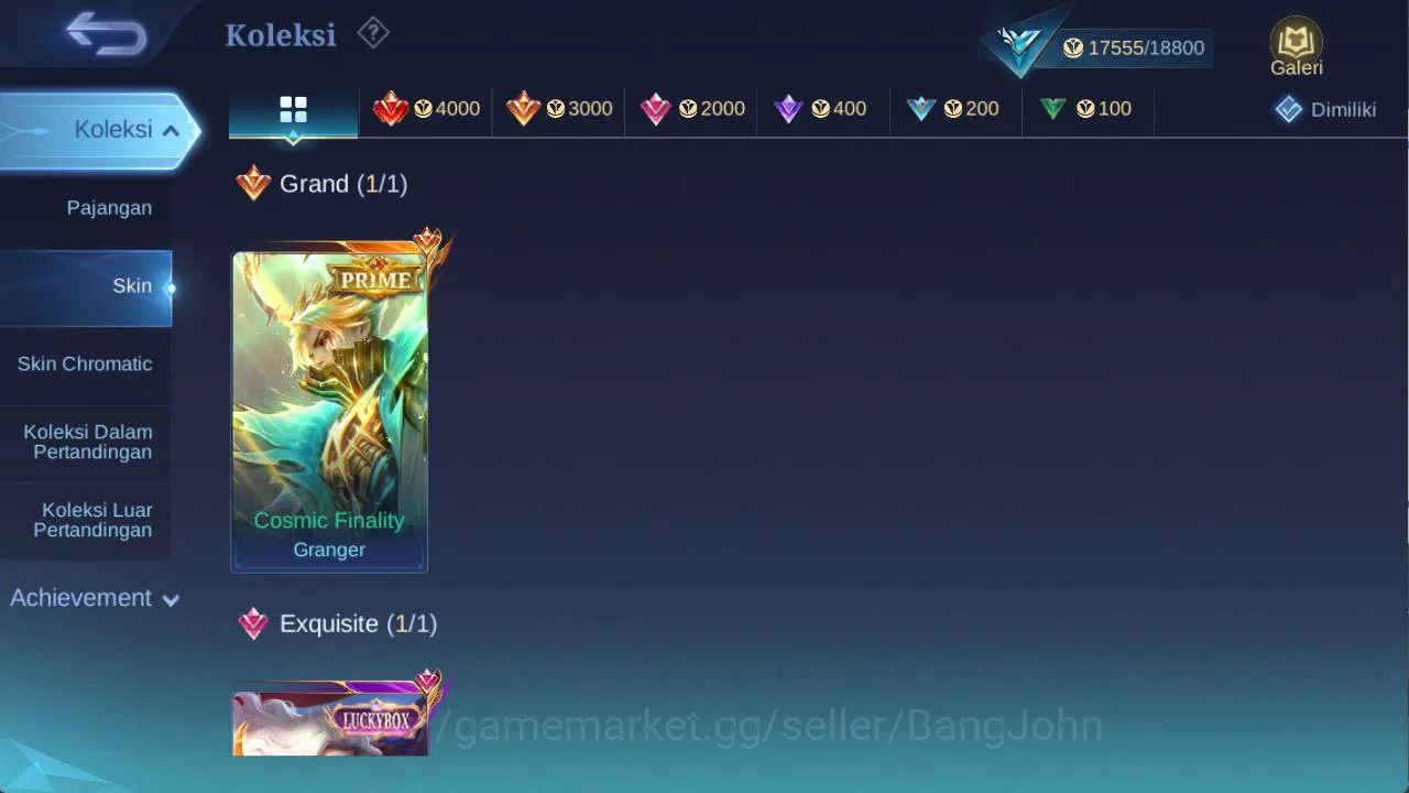 Mobile Legends: Bang Bang Accounts hero 63 skin 62 prime GR, LB lance, m7 granger, ve image 3