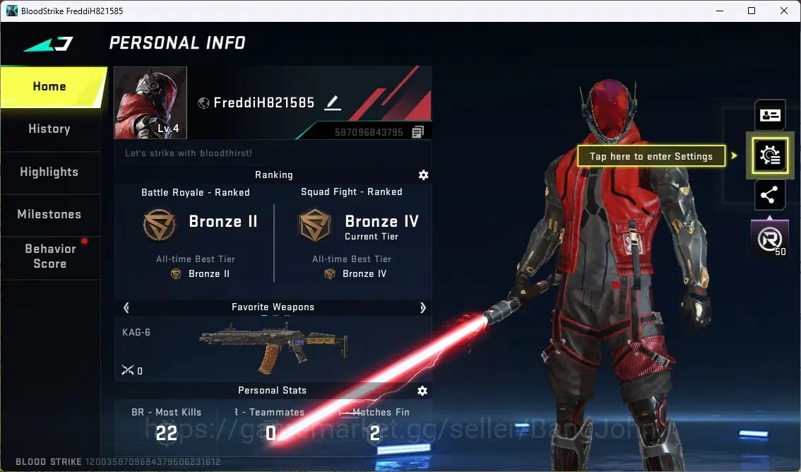 Blood Strike Accounts ASIA | ULTRA MELEE: Lightblade-Dark Force | 2 ULTR image 1