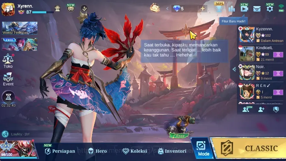 Mobile Legends: Bang Bang Accounts Collector Hero 133|Skin 325|Ex Immo 121|2 Prime Claude,Yuzong|Sanrio Floryn,Kof 1