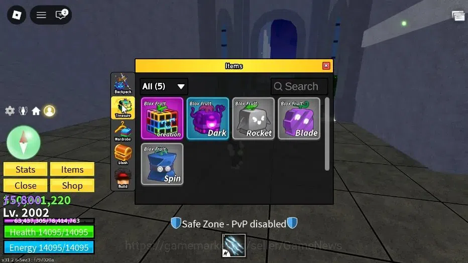Roblox Accounts Blox Fruit|Lv 2002|Electric Claw|10M Beli 5,8K Fra image 3