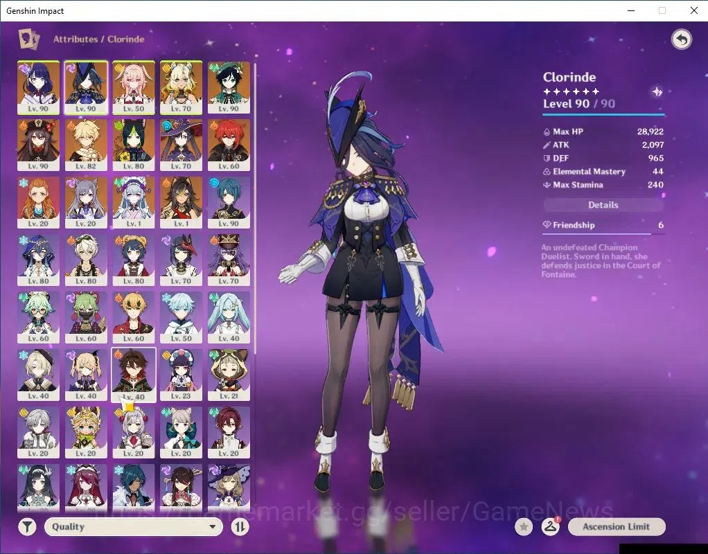 Genshin Impact Accounts Asia|AR 56|6 Limit +6(*5Wep)|(Raiden,Clorinde)+Sig image 3